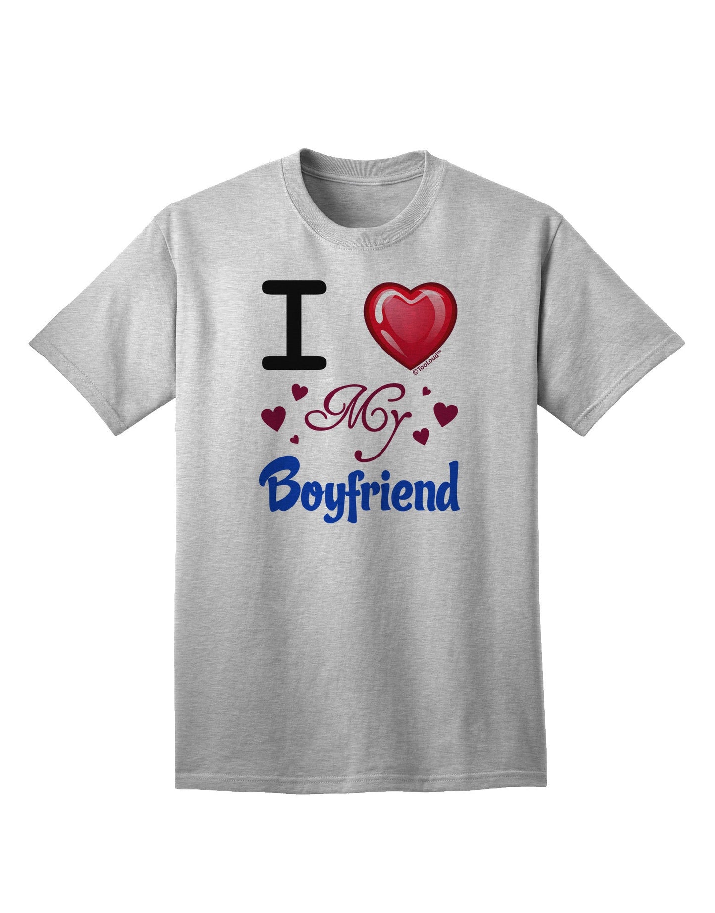 I Love Heart My Boyfriend - Premium Adult T-Shirt for Expressive Partners-Mens T-shirts-TooLoud-AshGray-Small-Davson Sales