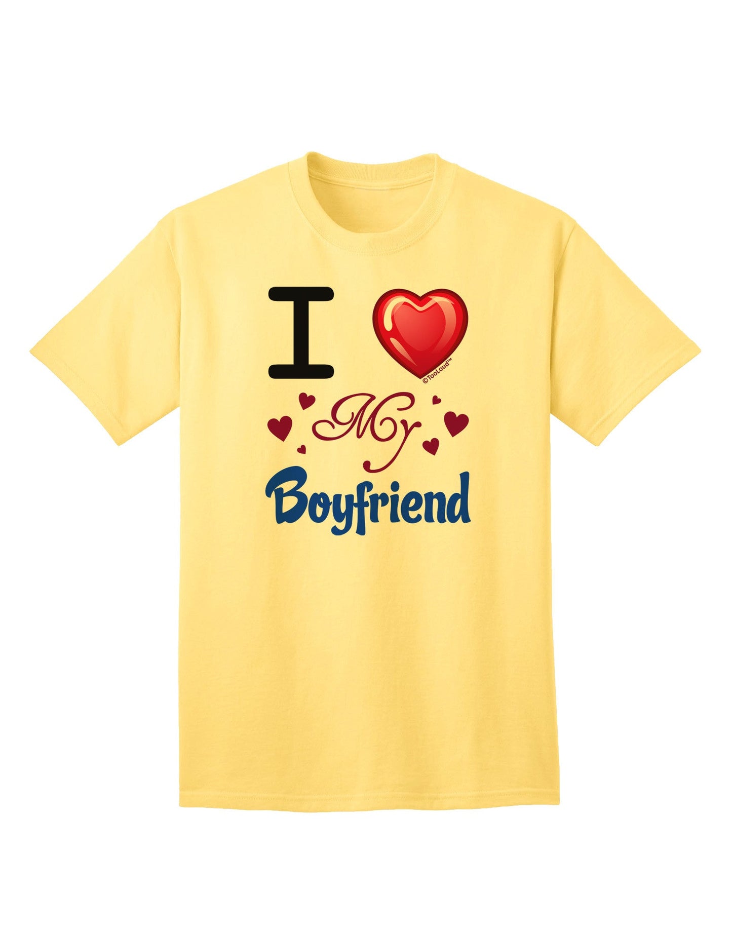 I Love Heart My Boyfriend - Premium Adult T-Shirt for Expressive Partners-Mens T-shirts-TooLoud-Yellow-Small-Davson Sales