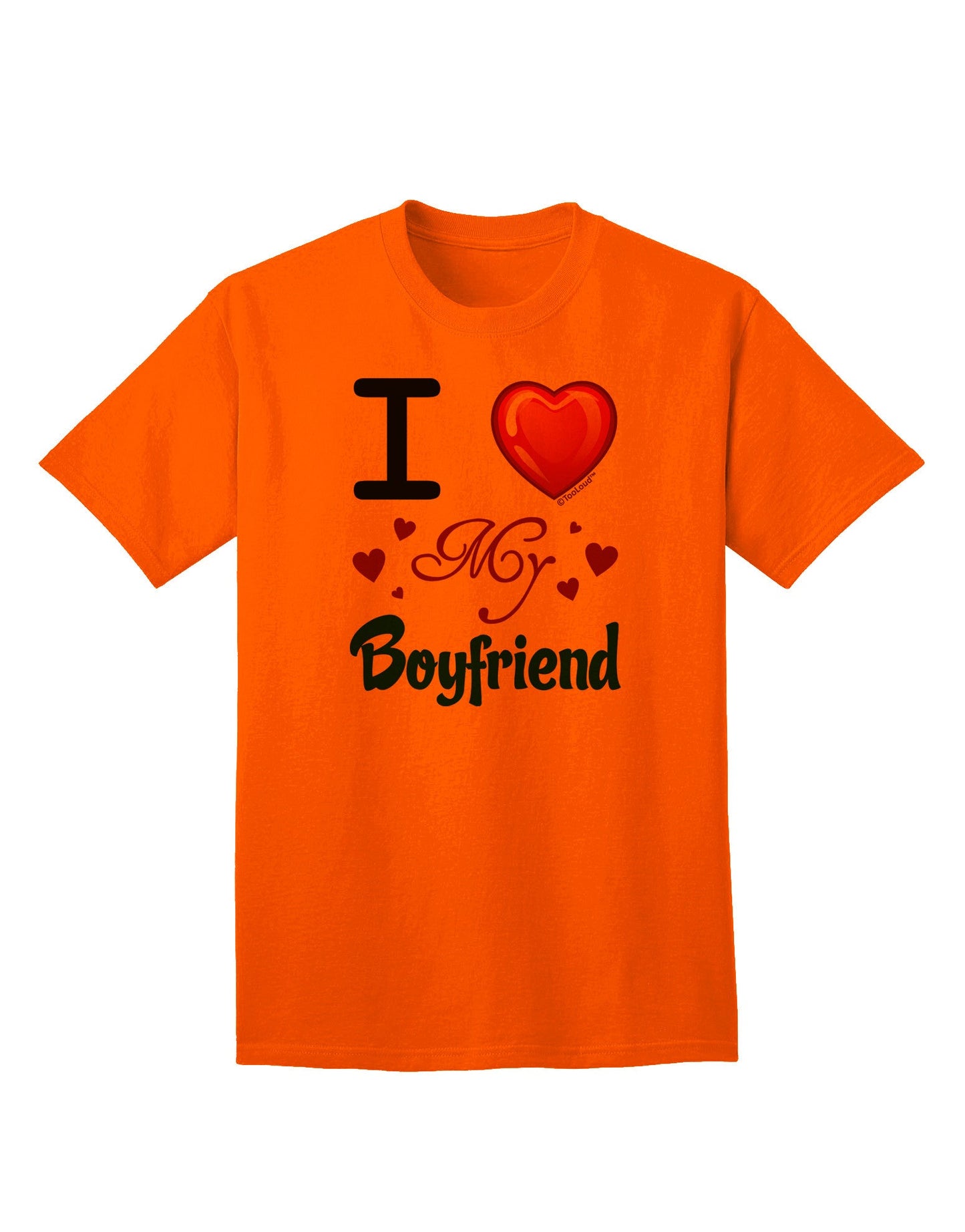 I Love Heart My Boyfriend - Premium Adult T-Shirt for Expressive Partners-Mens T-shirts-TooLoud-Orange-Small-Davson Sales