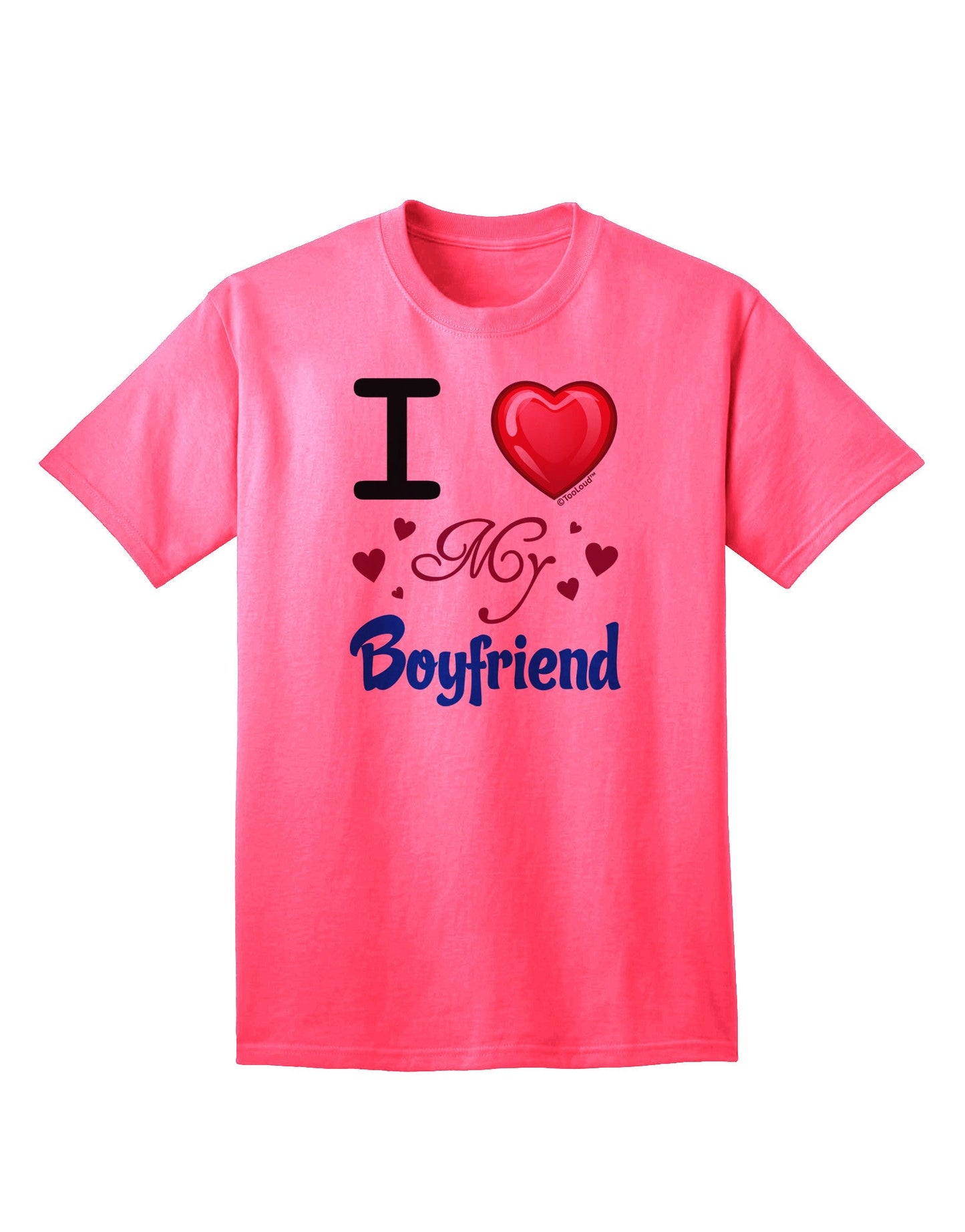 I Love Heart My Boyfriend - Premium Adult T-Shirt for Expressive Partners-Mens T-shirts-TooLoud-Neon-Pink-Small-Davson Sales