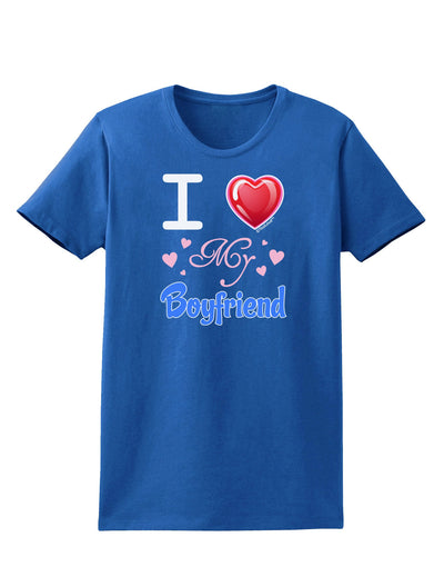 I Love Heart My Boyfriend Womens Dark T-Shirt-TooLoud-Royal-Blue-X-Small-Davson Sales