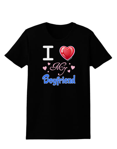 I Love Heart My Boyfriend Womens Dark T-Shirt-TooLoud-Black-X-Small-Davson Sales