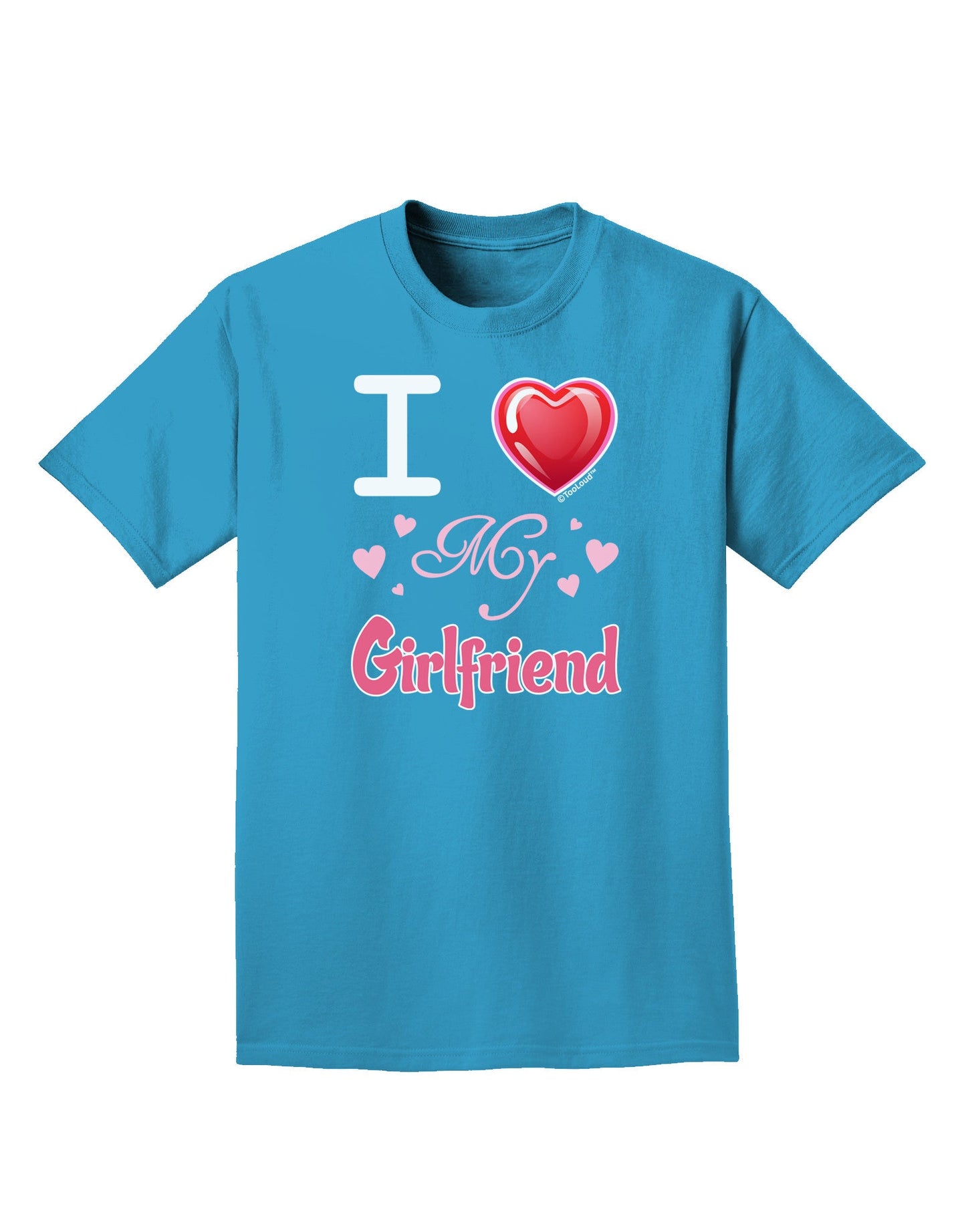 I Love Heart My Girlfriend Adult Dark T-Shirt-Mens T-Shirt-TooLoud-Turquoise-Small-Davson Sales
