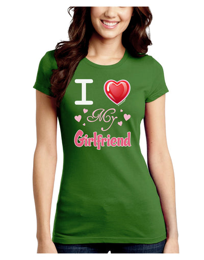 I Love Heart My Girlfriend Juniors Crew Dark T-Shirt-T-Shirts Juniors Tops-TooLoud-Kiwi-Green-Juniors Fitted Small-Davson Sales