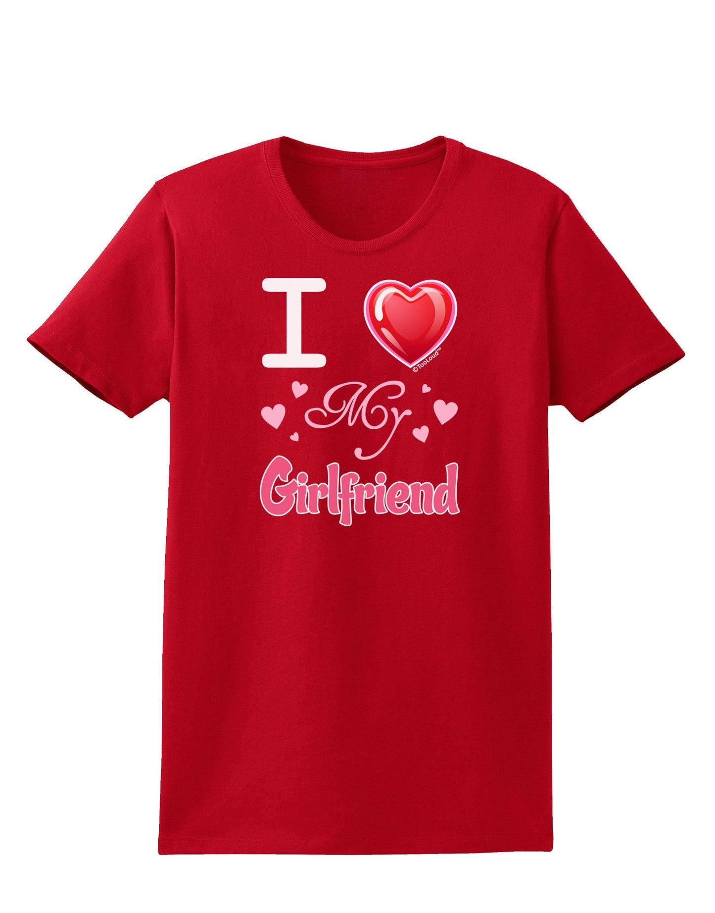 I Love Heart My Girlfriend Womens Dark T-Shirt-TooLoud-Red-X-Small-Davson Sales