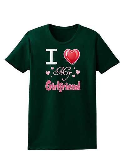 I Love Heart My Girlfriend Womens Dark T-Shirt-TooLoud-Forest-Green-Small-Davson Sales