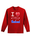 I Love Heart My Husband Adult Long Sleeve Dark T-Shirt-TooLoud-Red-Small-Davson Sales