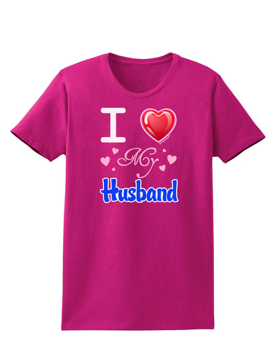 I Love Heart My Husband Womens Dark T-Shirt-TooLoud-Hot-Pink-Small-Davson Sales