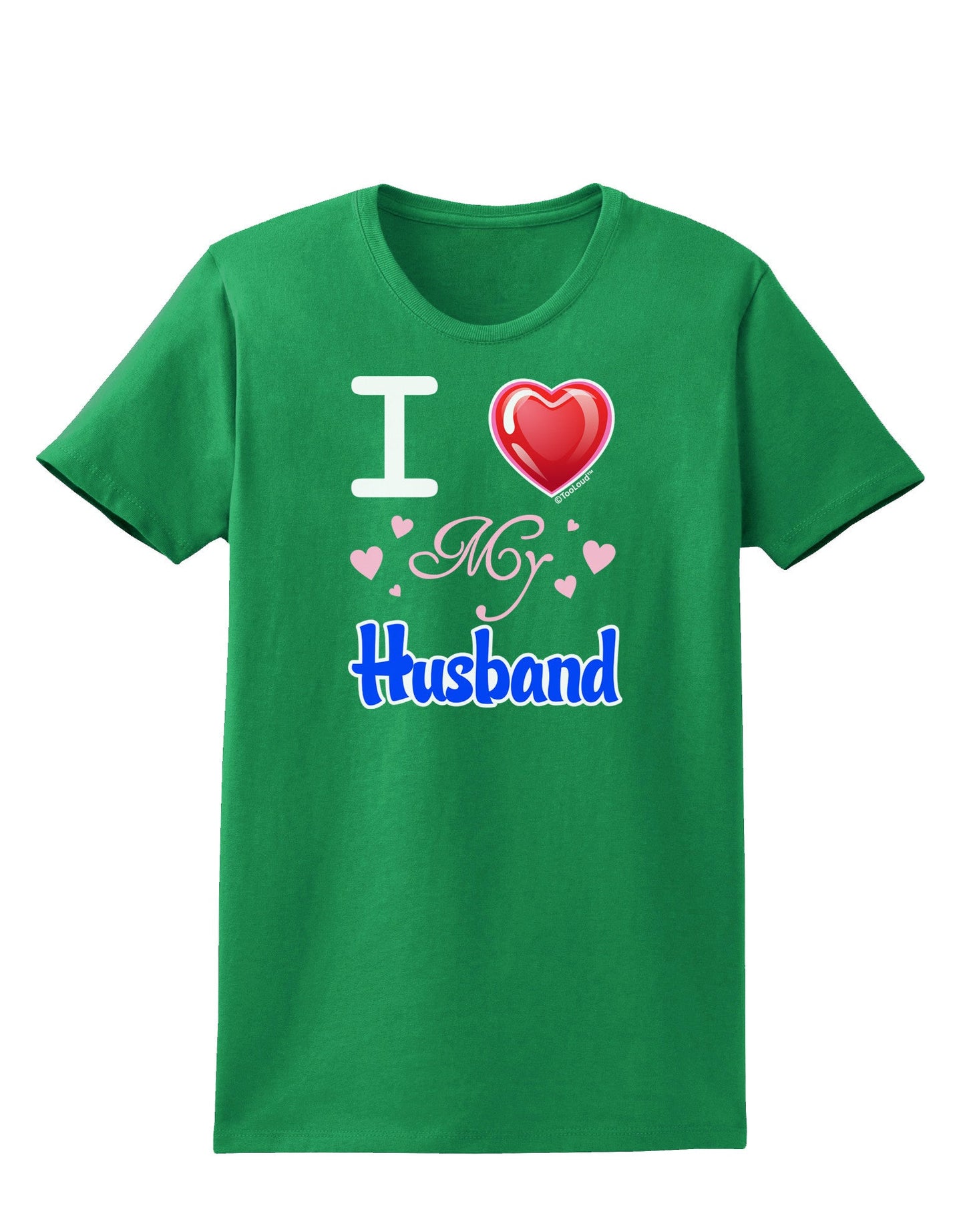 I Love Heart My Husband Womens Dark T-Shirt-TooLoud-Kelly-Green-X-Small-Davson Sales