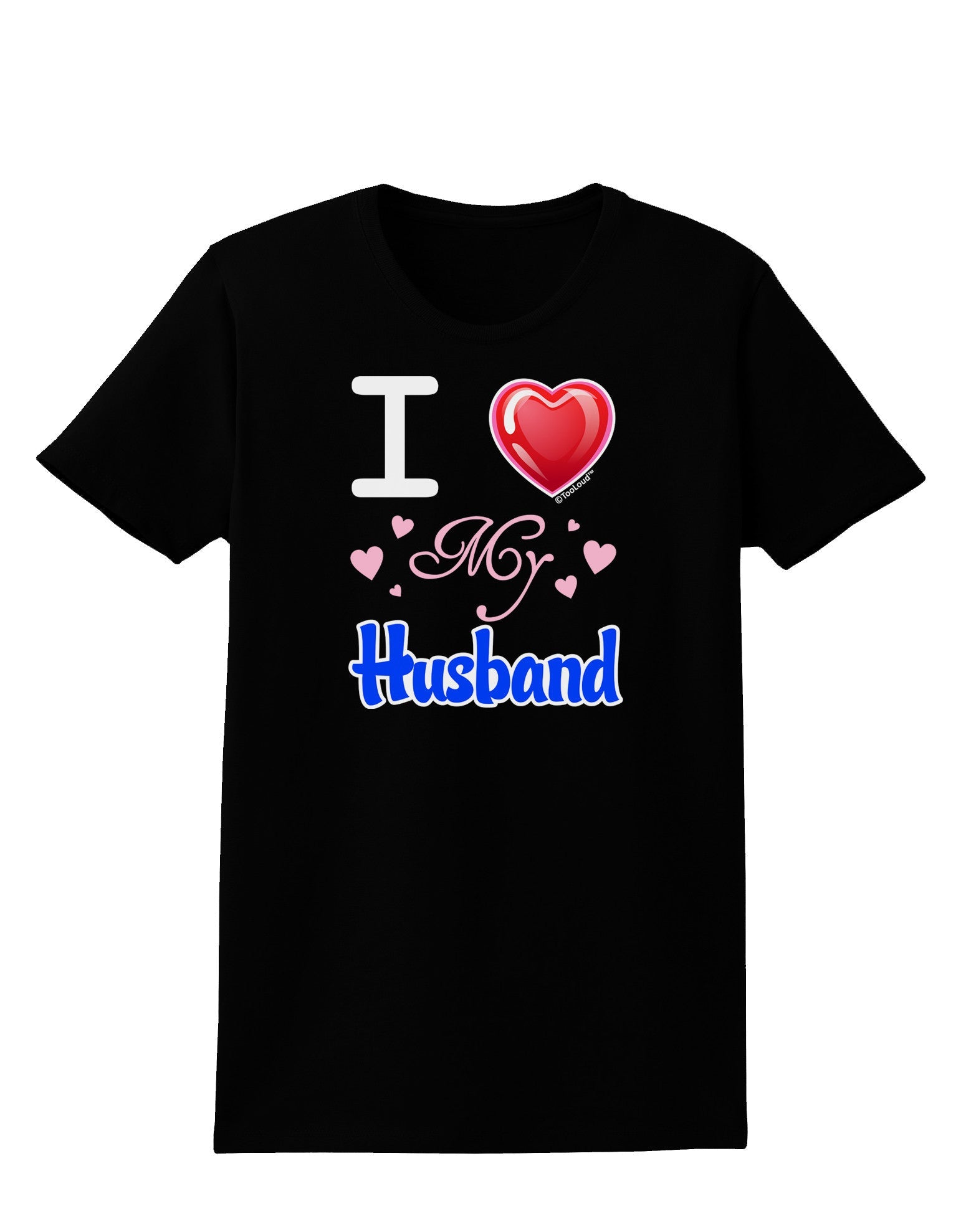 I Love Heart My Husband Womens Dark T-Shirt-TooLoud-Black-X-Small-Davson Sales