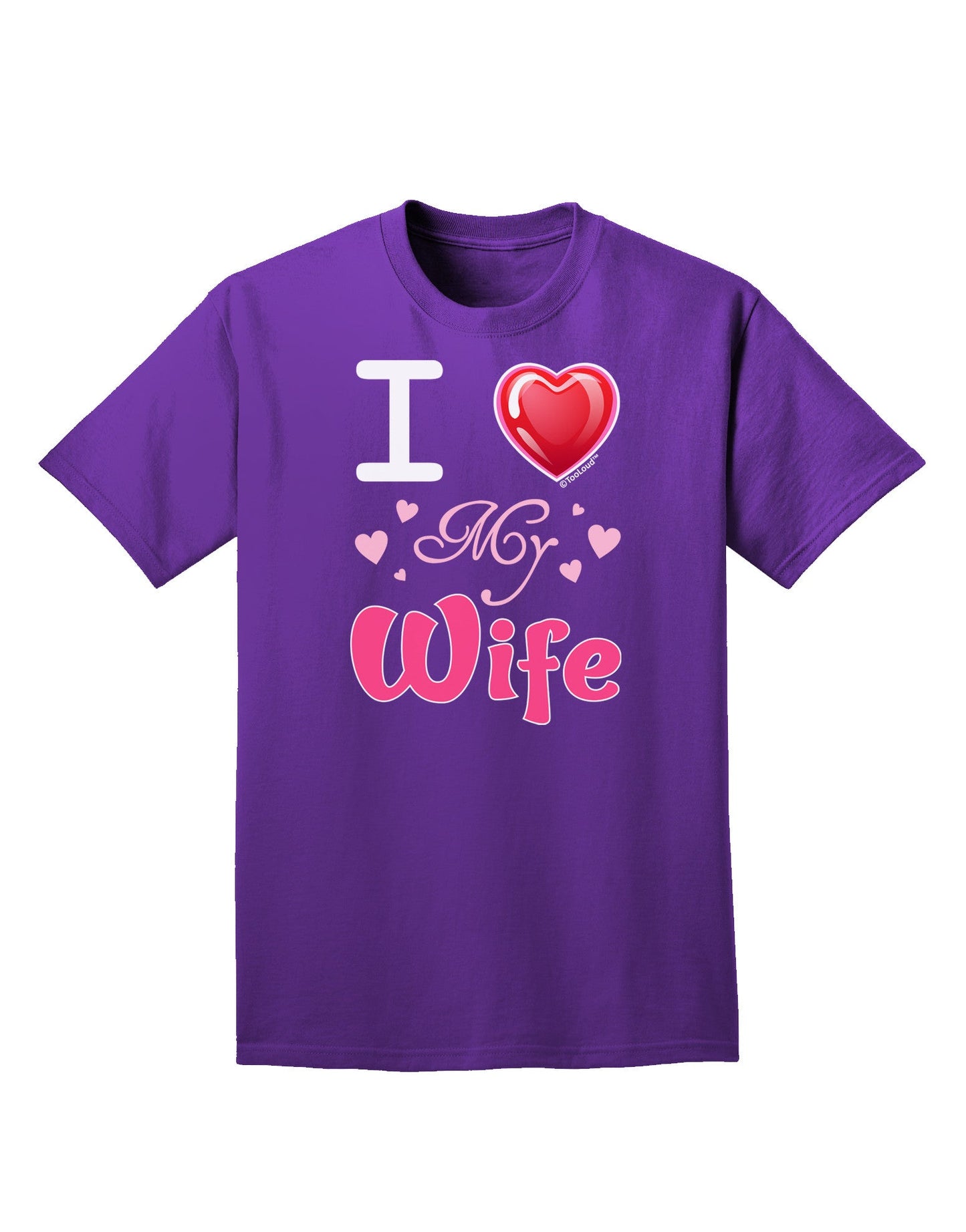 I Love Heart My Wife Adult Dark T-Shirt-Mens T-Shirt-TooLoud-Purple-Small-Davson Sales