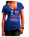 I Love Heart My Wife Juniors V-Neck Dark T-Shirt-Womens V-Neck T-Shirts-TooLoud-Royal-Blue-Juniors Fitted Small-Davson Sales