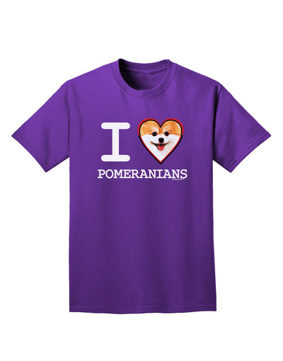 I Love Heart Pomeranians Adult Dark T-Shirt-Mens T-Shirt-TooLoud-Purple-Small-Davson Sales