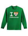 I Love Heart Pomeranians Adult Long Sleeve Dark T-Shirt-TooLoud-Kelly-Green-Small-Davson Sales