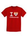 I Love Heart Pomeranians Childrens Dark T-Shirt-Childrens T-Shirt-TooLoud-Red-X-Small-Davson Sales