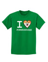 I Love Heart Pomeranians Childrens Dark T-Shirt-Childrens T-Shirt-TooLoud-Kelly-Green-X-Small-Davson Sales