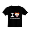 I Love Heart Pomeranians Toddler T-Shirt Dark-Toddler T-Shirt-TooLoud-Black-2T-Davson Sales