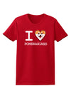 I Love Heart Pomeranians Womens Dark T-Shirt-TooLoud-Red-X-Small-Davson Sales