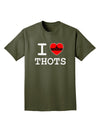 I Love Heart THOTS Adult Dark T-Shirt-Mens T-Shirt-TooLoud-Military-Green-Small-Davson Sales