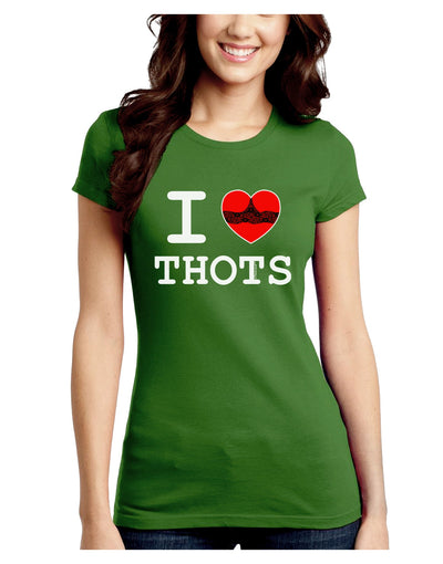 I Love Heart THOTS Juniors Crew Dark T-Shirt-T-Shirts Juniors Tops-TooLoud-Kiwi-Green-Juniors Fitted Small-Davson Sales