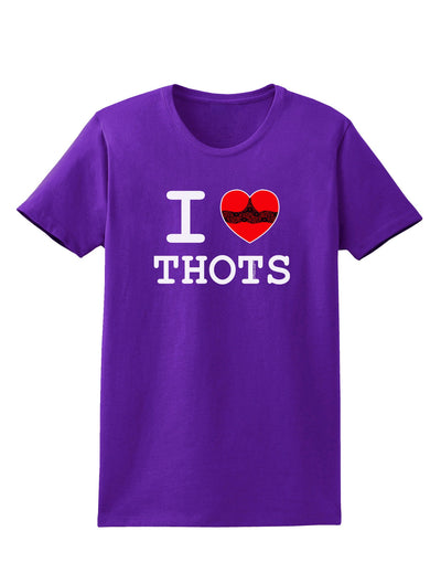 I Love Heart THOTS Womens Dark T-Shirt-TooLoud-Purple-X-Small-Davson Sales