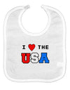 I Love Heart the USA Baby Bib