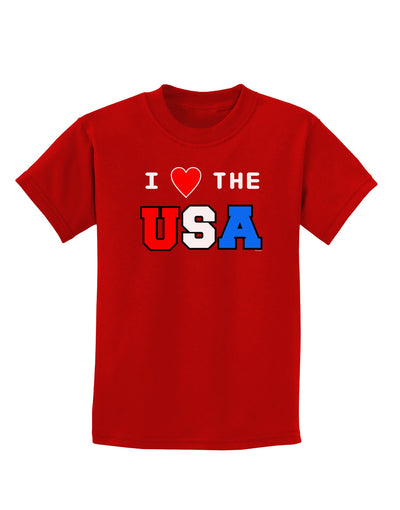 I Love Heart the USA Childrens Dark T-Shirt-Childrens T-Shirt-TooLoud-Red-X-Small-Davson Sales