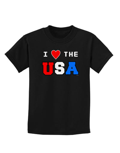 I Love Heart the USA Childrens Dark T-Shirt-Childrens T-Shirt-TooLoud-Black-X-Small-Davson Sales