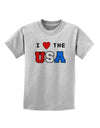 I Love Heart the USA Childrens T-Shirt-Childrens T-Shirt-TooLoud-AshGray-X-Small-Davson Sales