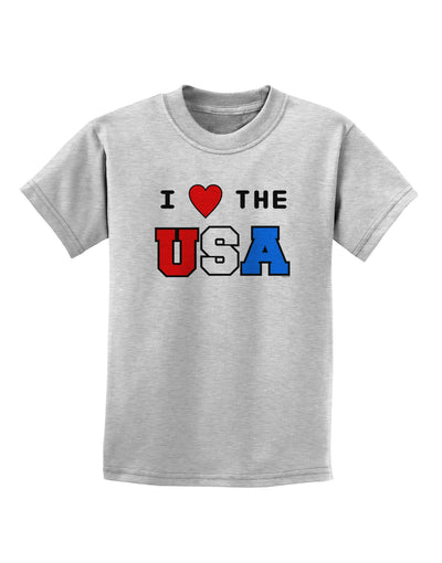 I Love Heart the USA Childrens T-Shirt-Childrens T-Shirt-TooLoud-AshGray-X-Small-Davson Sales