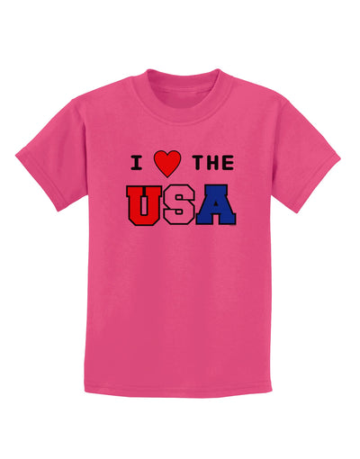 I Love Heart the USA Childrens T-Shirt-Childrens T-Shirt-TooLoud-Sangria-X-Small-Davson Sales