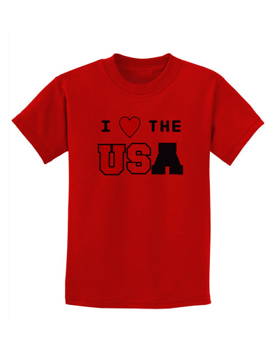 I Love Heart the USA Childrens T-Shirt-Childrens T-Shirt-TooLoud-Red-X-Small-Davson Sales