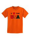 I Love Heart the USA Childrens T-Shirt-Childrens T-Shirt-TooLoud-Orange-X-Small-Davson Sales