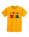 I Love Heart the USA Childrens T-Shirt-Childrens T-Shirt-TooLoud-Gold-X-Small-Davson Sales