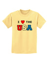 I Love Heart the USA Childrens T-Shirt-Childrens T-Shirt-TooLoud-Daffodil-Yellow-X-Small-Davson Sales