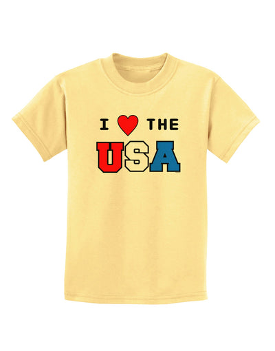 I Love Heart the USA Childrens T-Shirt-Childrens T-Shirt-TooLoud-Daffodil-Yellow-X-Small-Davson Sales