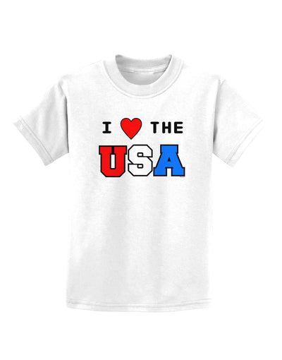 I Love Heart the USA Childrens T-Shirt-Childrens T-Shirt-TooLoud-White-X-Small-Davson Sales