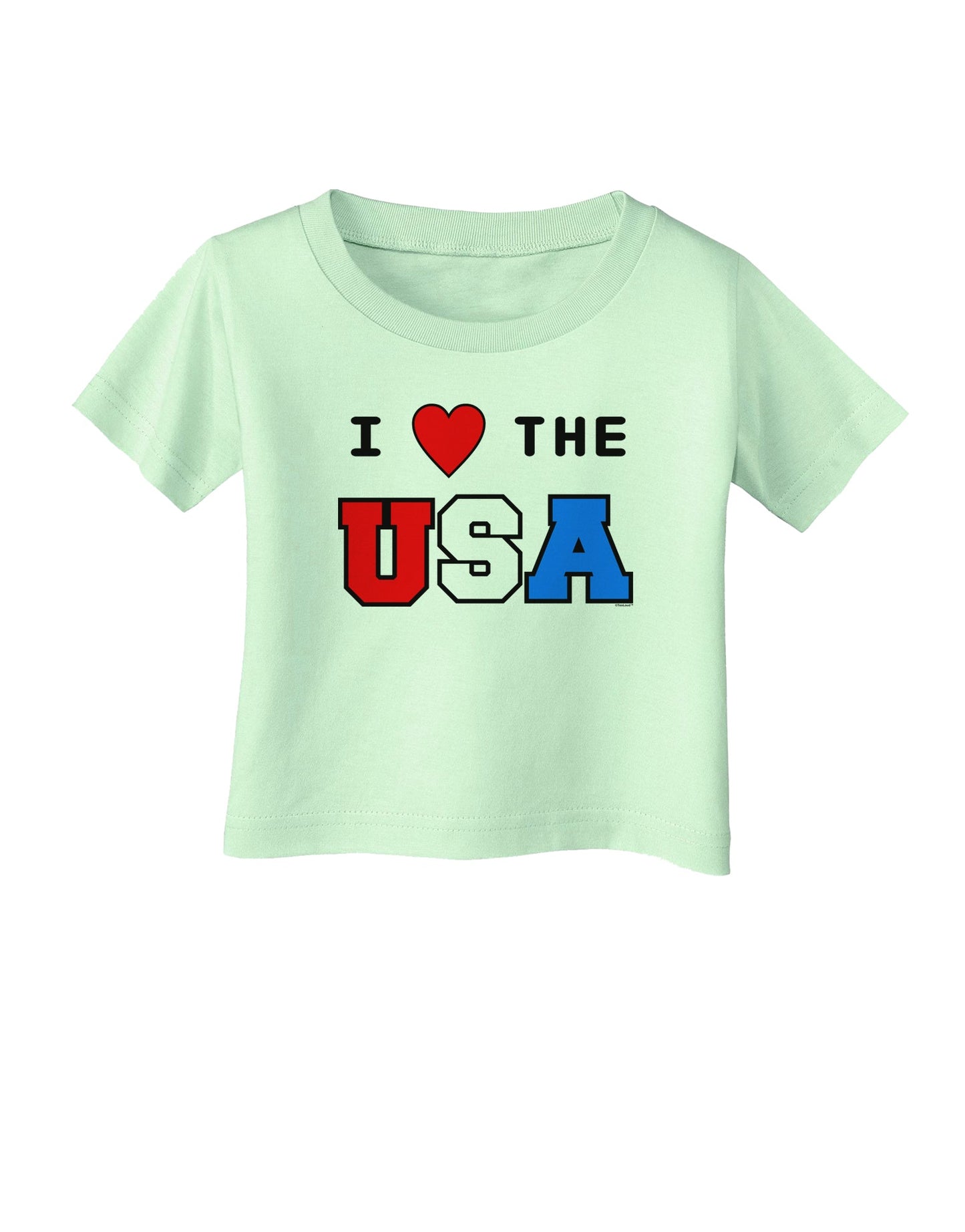 I Love Heart the USA Infant T-Shirt-Infant T-Shirt-TooLoud-Light-Green-06-Months-Davson Sales
