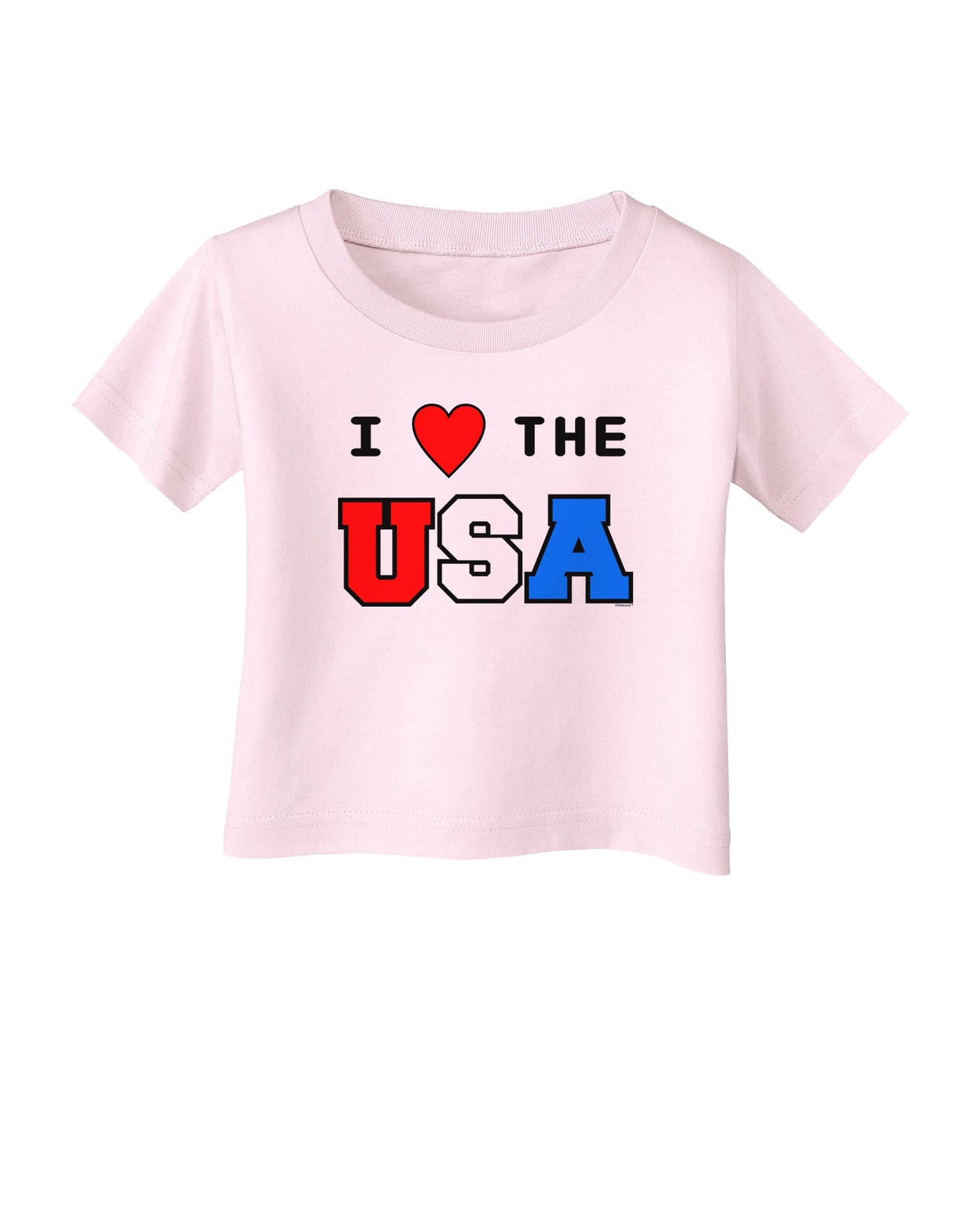 I Love Heart the USA Infant T-Shirt-Infant T-Shirt-TooLoud-Light-Pink-06-Months-Davson Sales