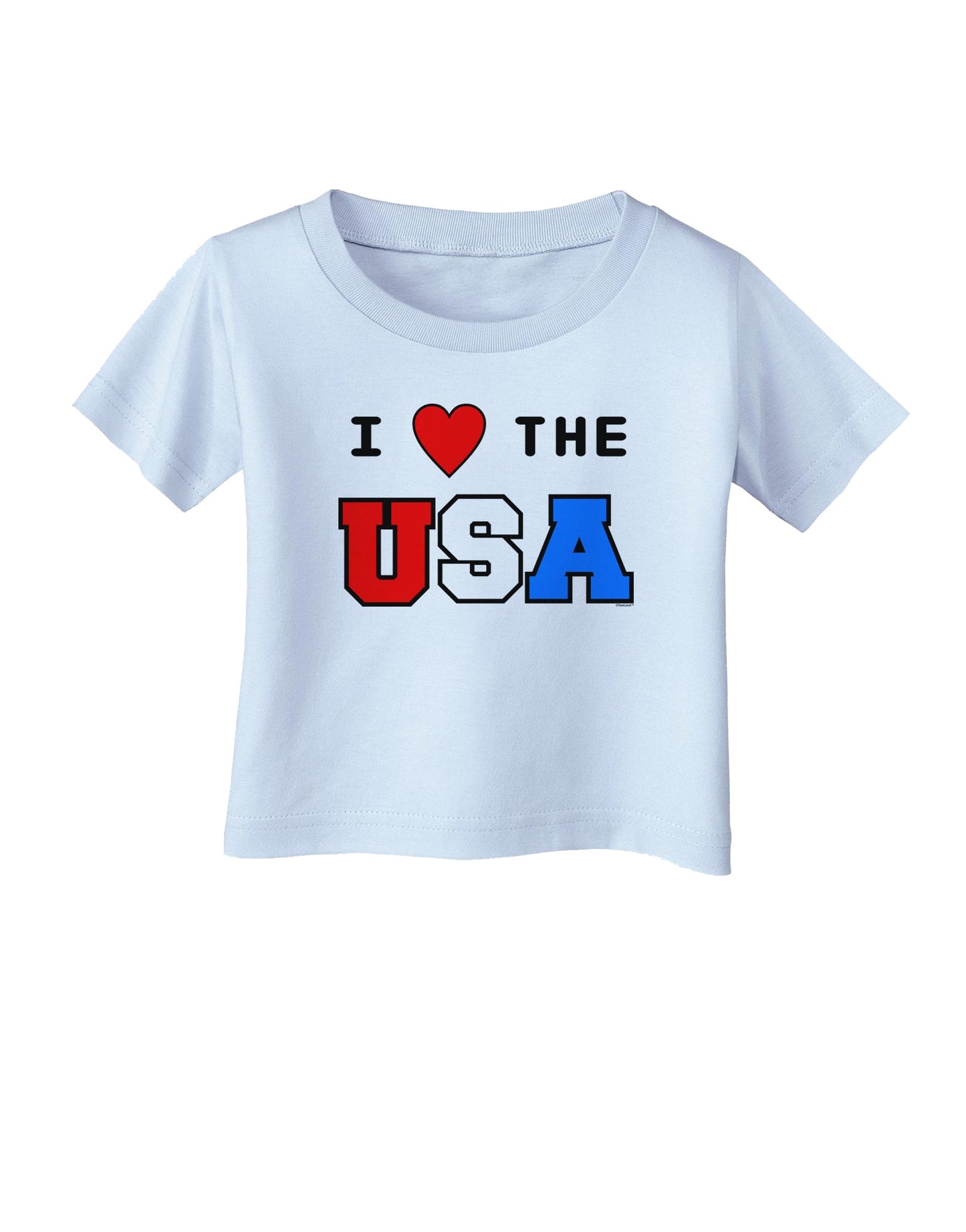 I Love Heart the USA Infant T-Shirt-Infant T-Shirt-TooLoud-Light-Blue-06-Months-Davson Sales