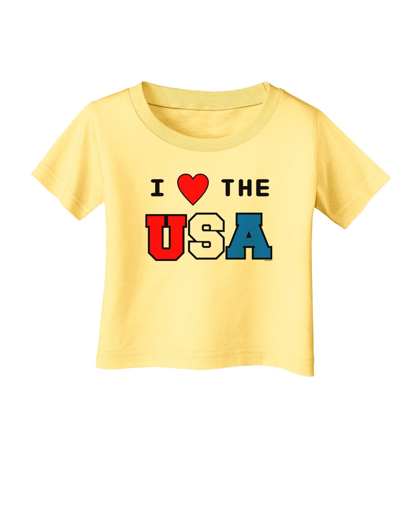 I Love Heart the USA Infant T-Shirt-Infant T-Shirt-TooLoud-Daffodil-Yellow-06-Months-Davson Sales