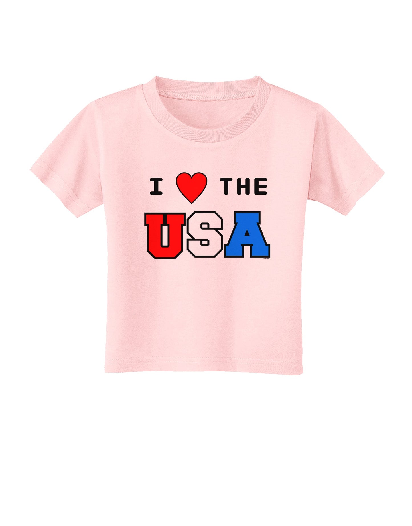 I Love Heart the USA Toddler T-Shirt-Toddler T-Shirt-TooLoud-Light-Pink-2T-Davson Sales