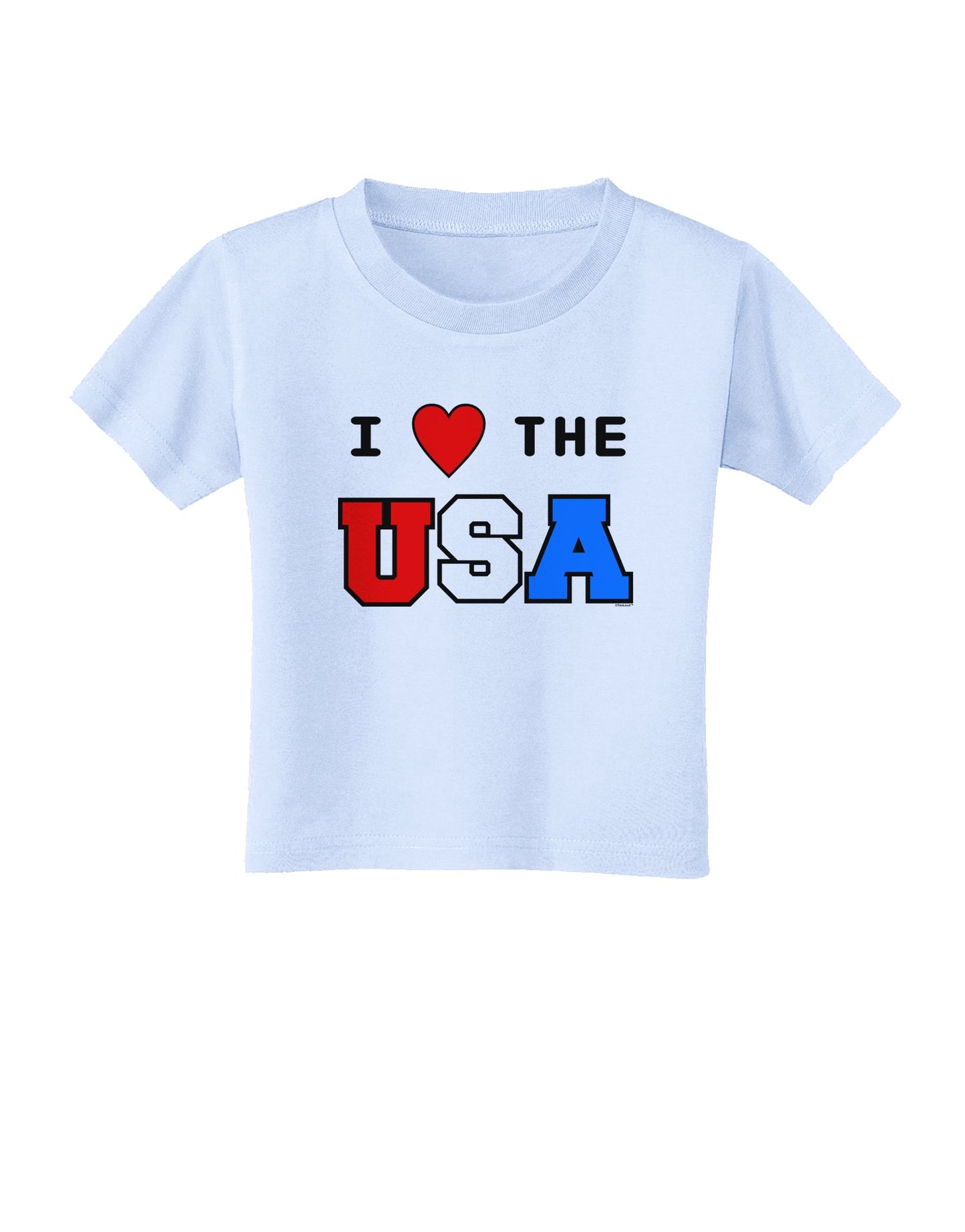I Love Heart the USA Toddler T-Shirt-Toddler T-Shirt-TooLoud-Light-Blue-2T-Davson Sales