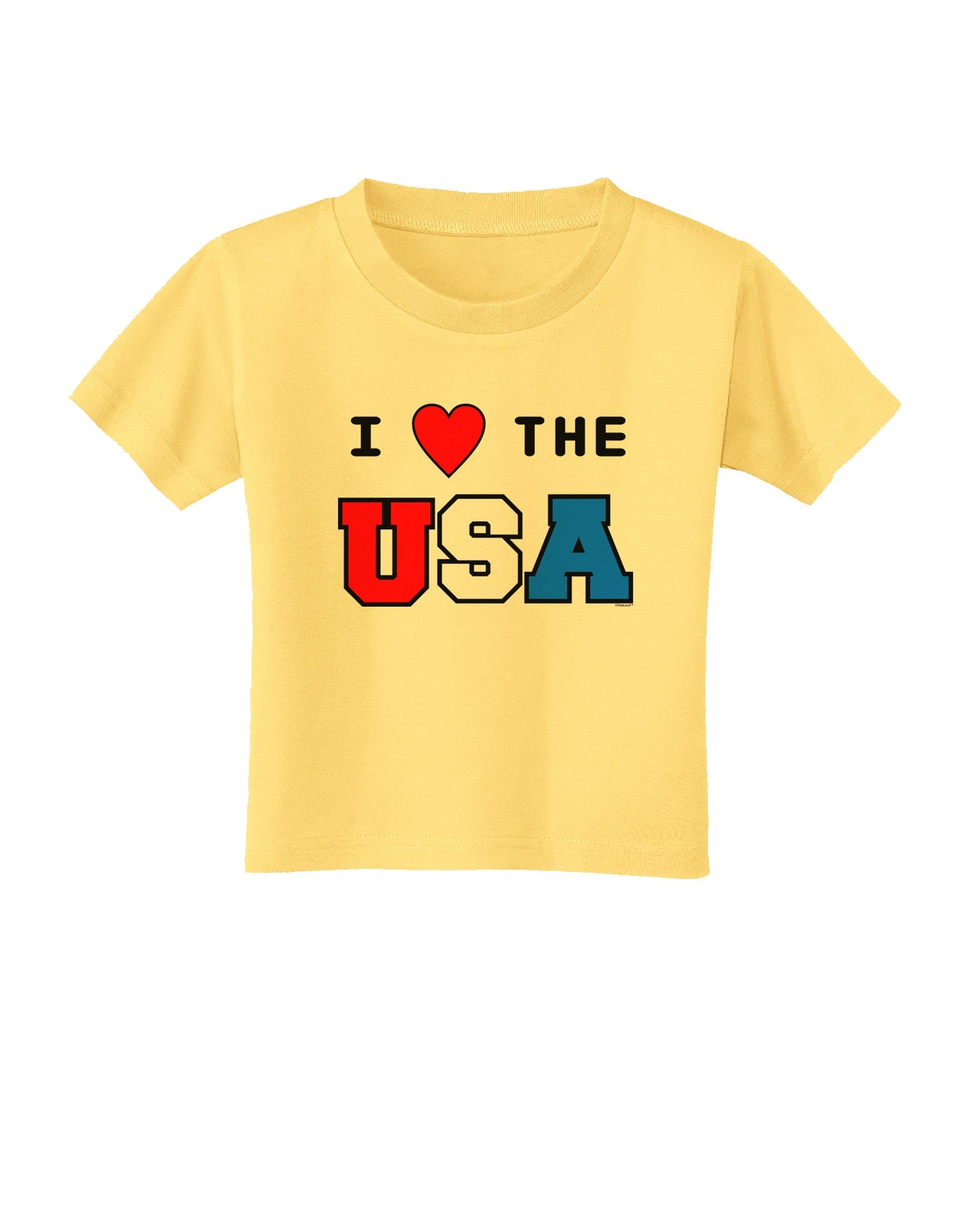 I Love Heart the USA Toddler T-Shirt-Toddler T-Shirt-TooLoud-Daffodil-Yellow-2T-Davson Sales