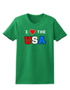 I Love Heart the USA Womens Dark T-Shirt-TooLoud-Kelly-Green-X-Small-Davson Sales