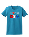 I Love Heart the USA Womens Dark T-Shirt-TooLoud-Turquoise-X-Small-Davson Sales