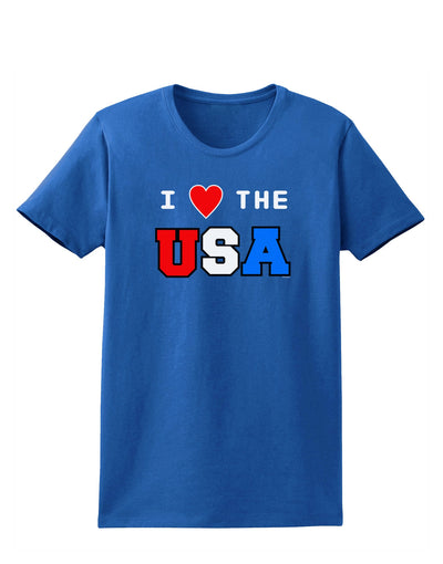 I Love Heart the USA Womens Dark T-Shirt-TooLoud-Royal-Blue-X-Small-Davson Sales