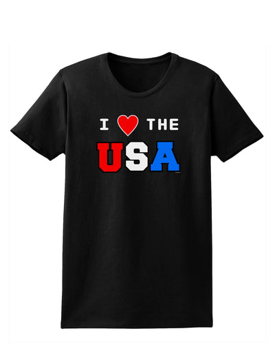 I Love Heart the USA Womens Dark T-Shirt-TooLoud-Black-X-Small-Davson Sales