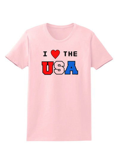 I Love Heart the USA Womens T-Shirt-Womens T-Shirt-TooLoud-PalePink-X-Small-Davson Sales