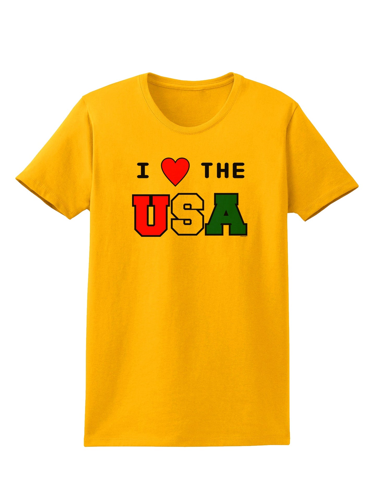 I Love Heart the USA Womens T-Shirt-Womens T-Shirt-TooLoud-Gold-X-Small-Davson Sales